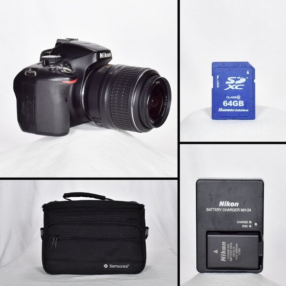 Nikon D5100 Digital SLR Camera 16.2MP HD Video Nikon Lens 64GB SD 11,682 Clicks - Picture 1 of 16